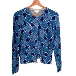 Charter Club  Front Button Printed Cardigan Sweater in Size X Small